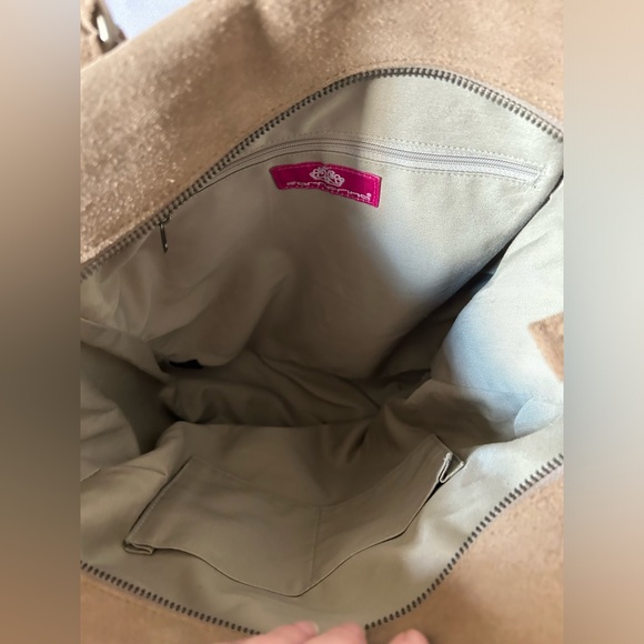 Vintage NWOT Fornarina Canvas and Suede Tote Bag with Zip Closure - Picture 4 of 8